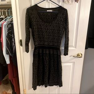 Calvin Klein | cozy black and grey sweater dress